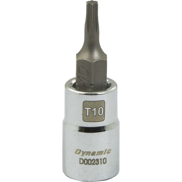 Dynamic Tools 1/4" Drive Torx® Head Socket, Std Length Chrome, Torx® Bit T10 D002310